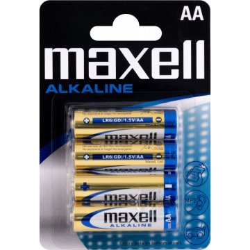 Alkalické tuřkové baterie Maxell LR6 - 4x AA, 1,5V